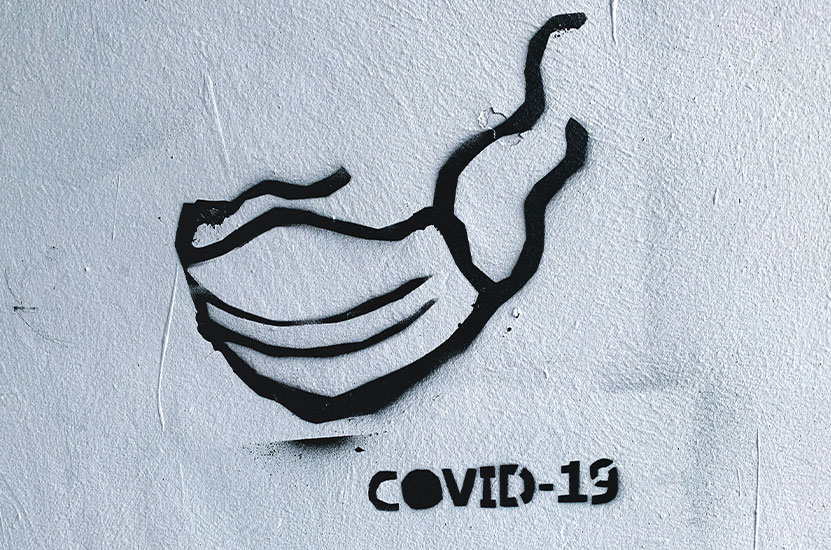 Covid-19 Mundschutz Graffiti